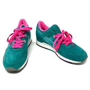 Asics Gel Lyte III Size 7 Shoes Sneakers Blue with Pink Laces Sports Activewear‎